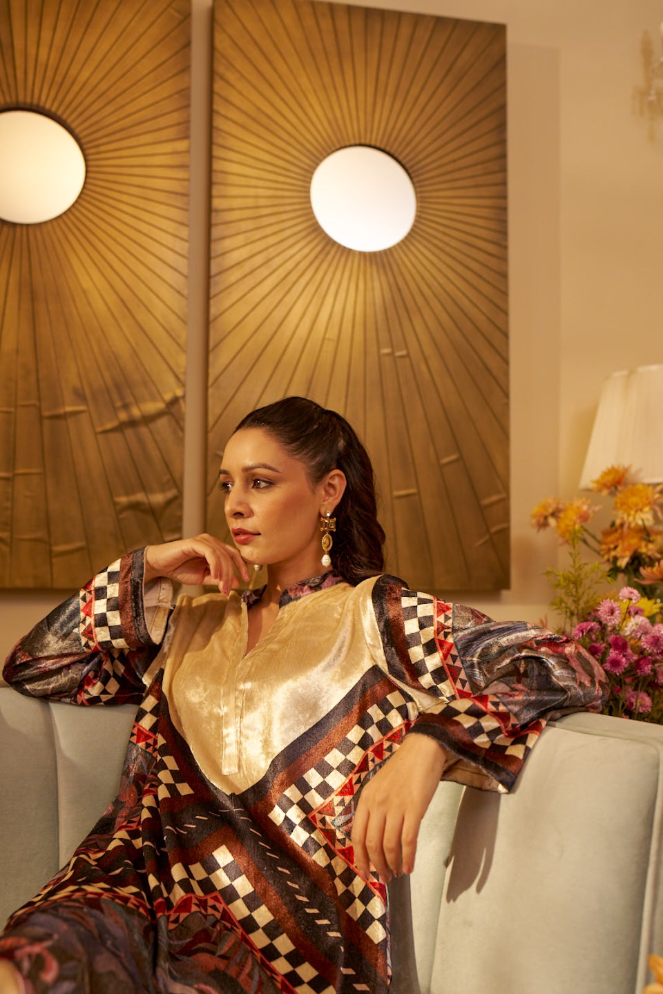 Checkered Bloom Co-Ord Set