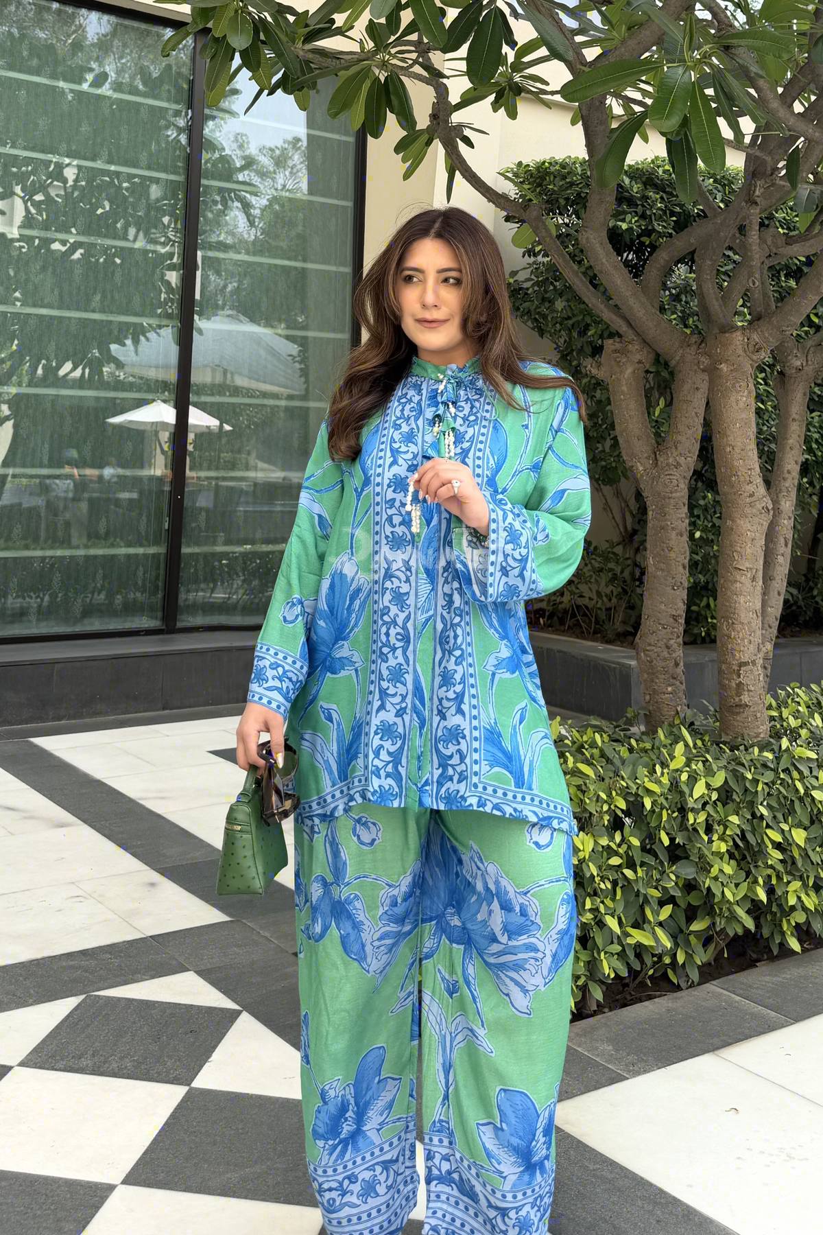 Tulip Co-ord - Emerald & Blue