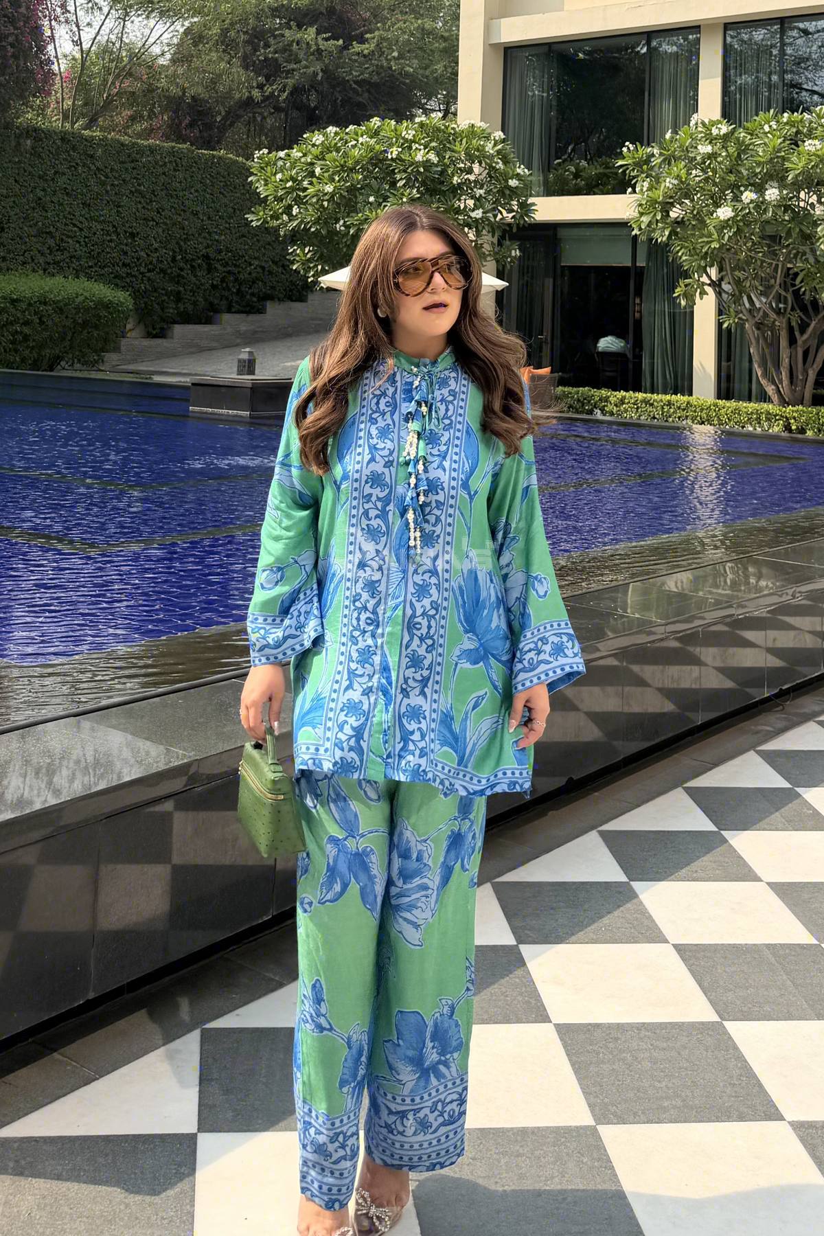 Tulip Co-ord - Emerald & Blue