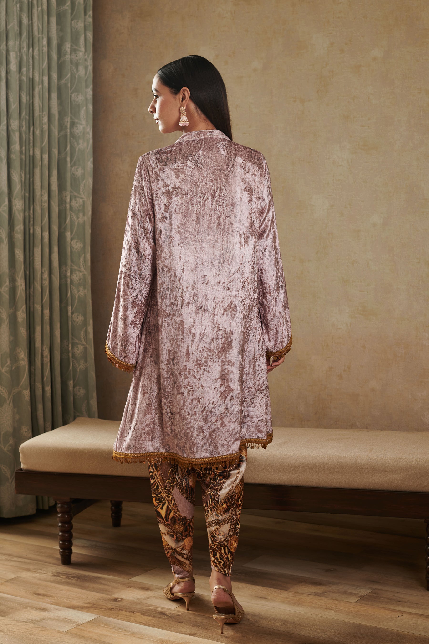 Velvet co-ord set with a dupatta