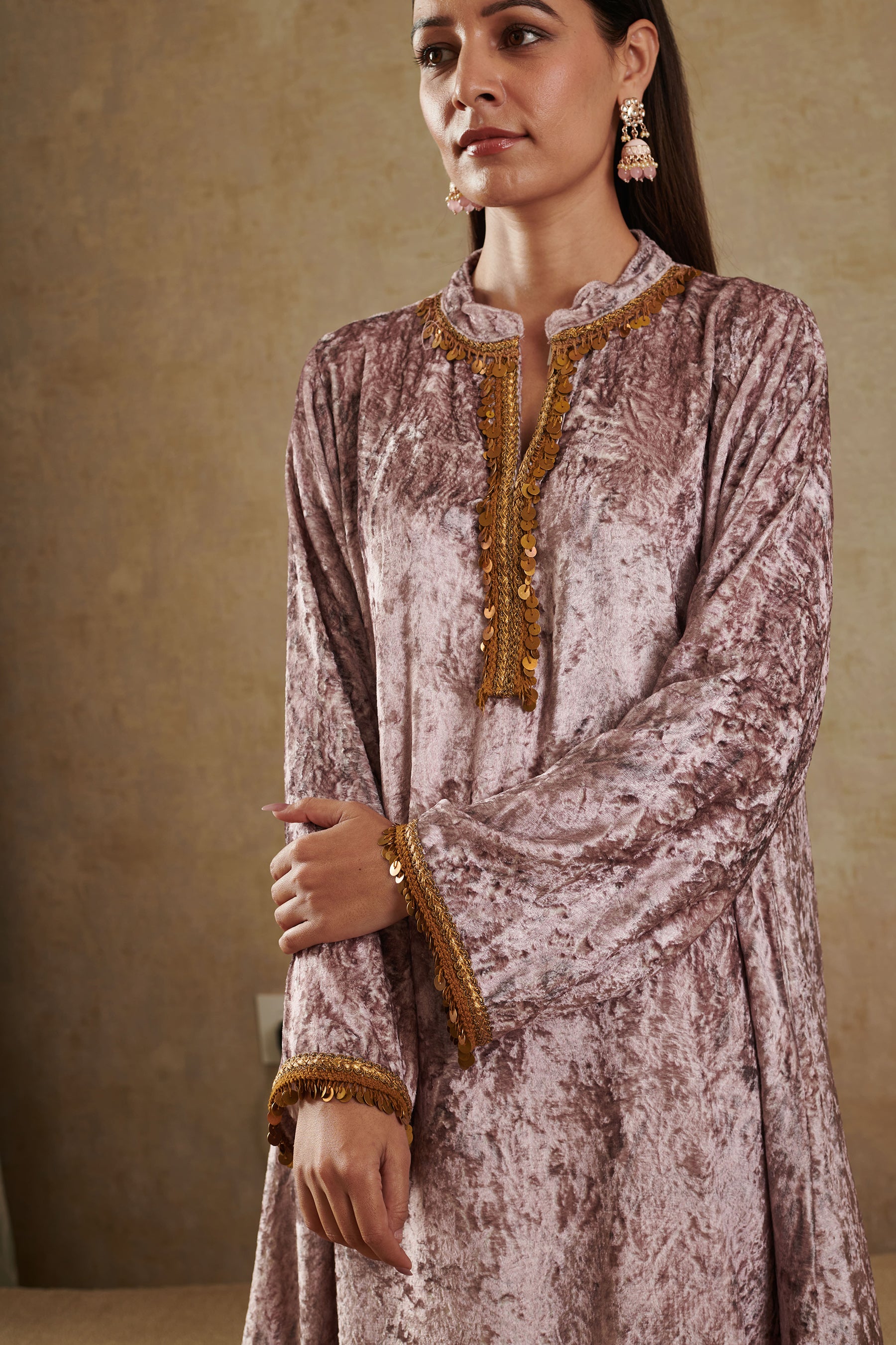 Velvet co-ord set with a dupatta