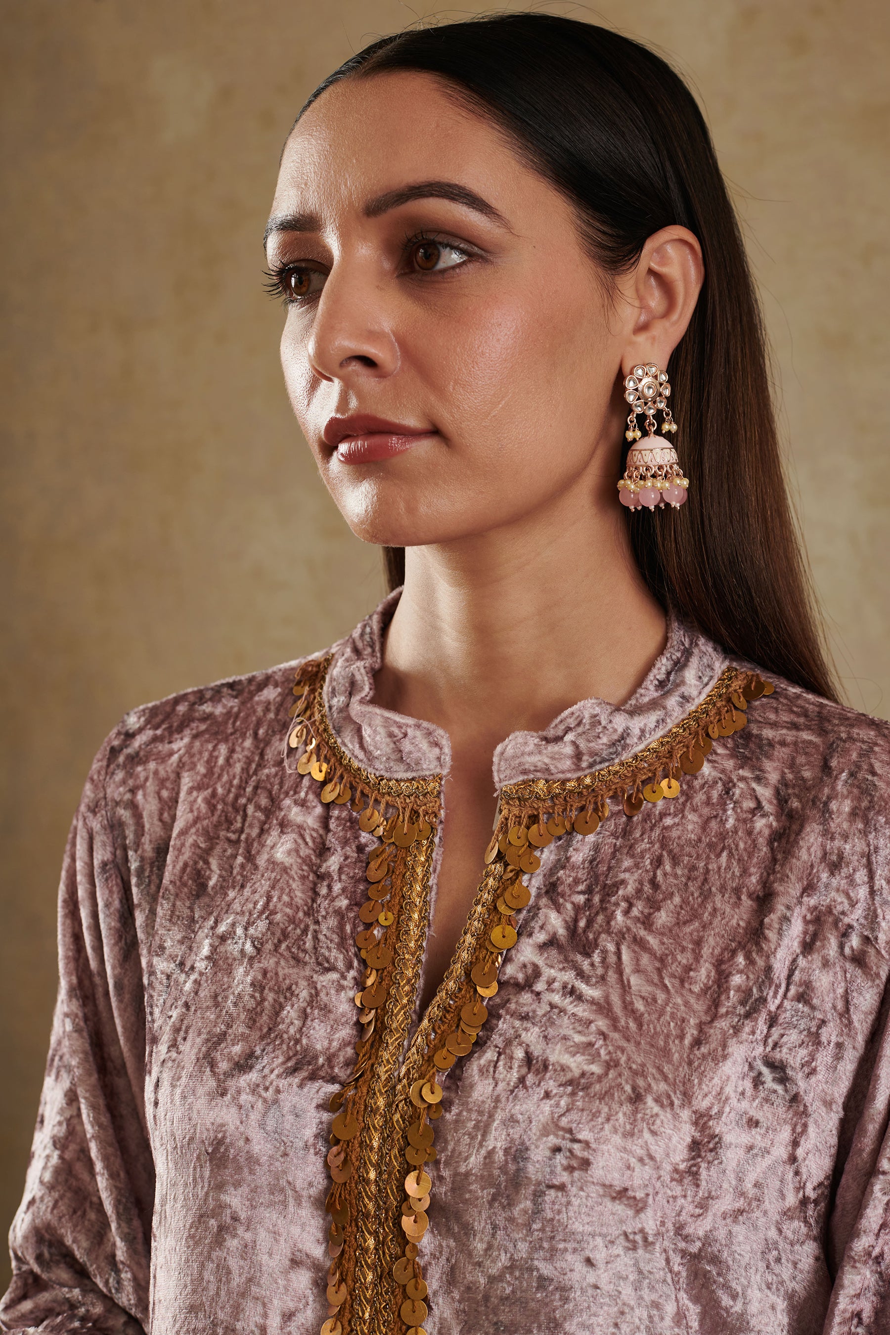 Velvet co-ord set with a dupatta