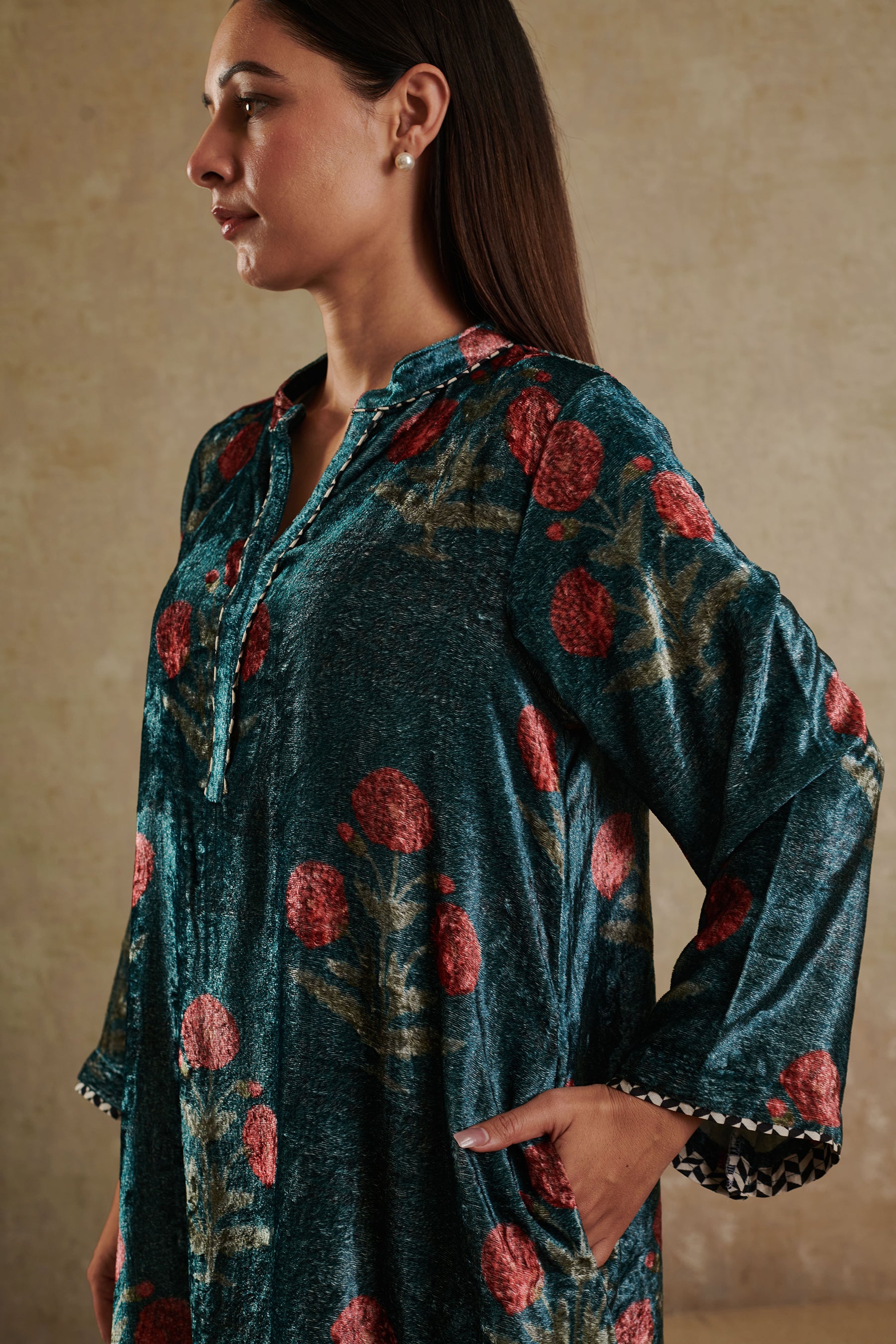 Velvet co-ord set with a dupatta