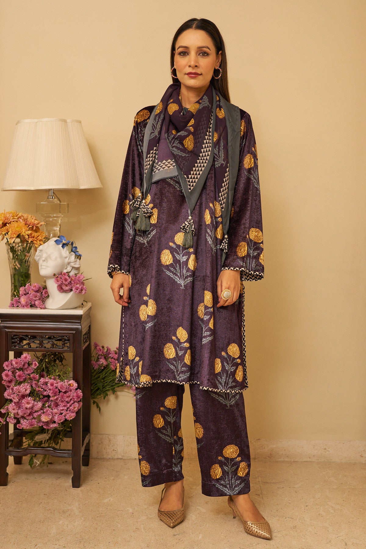 Purple Petal Co-ord Set