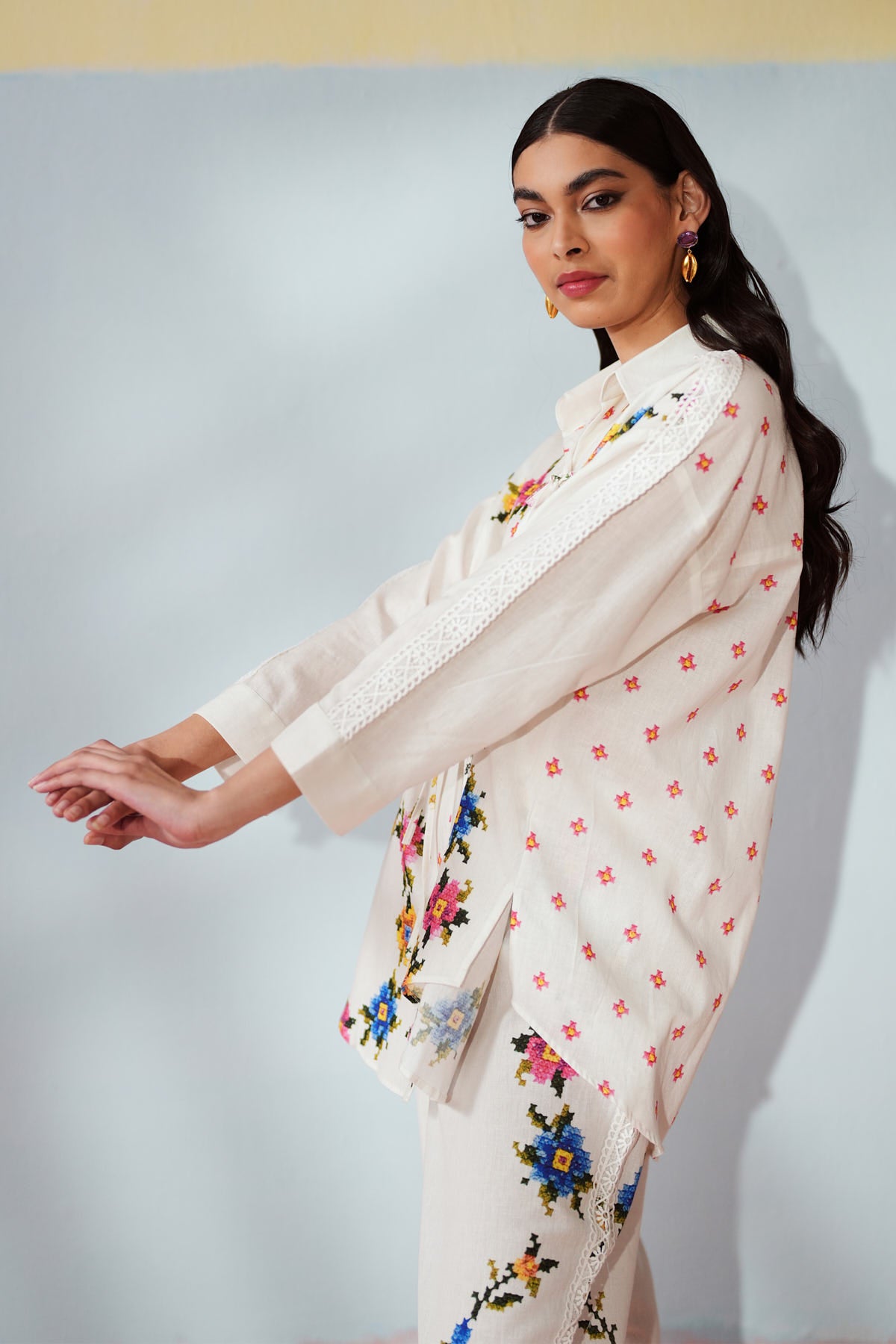 Threaded Blooms Printed Set