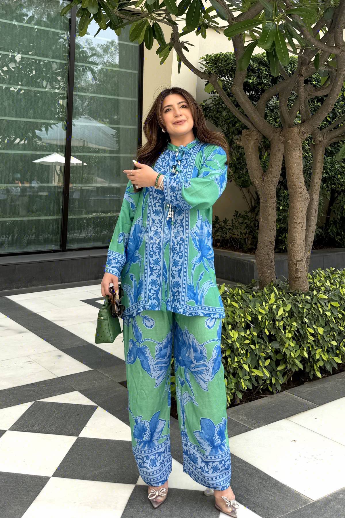 Tulip Co-ord - Emerald & Blue