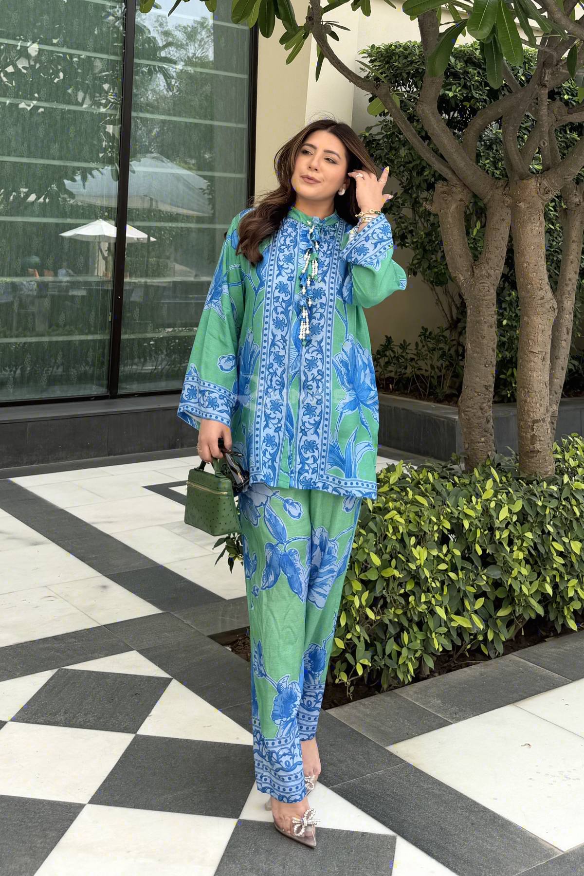Tulip Co-ord - Emerald & Blue