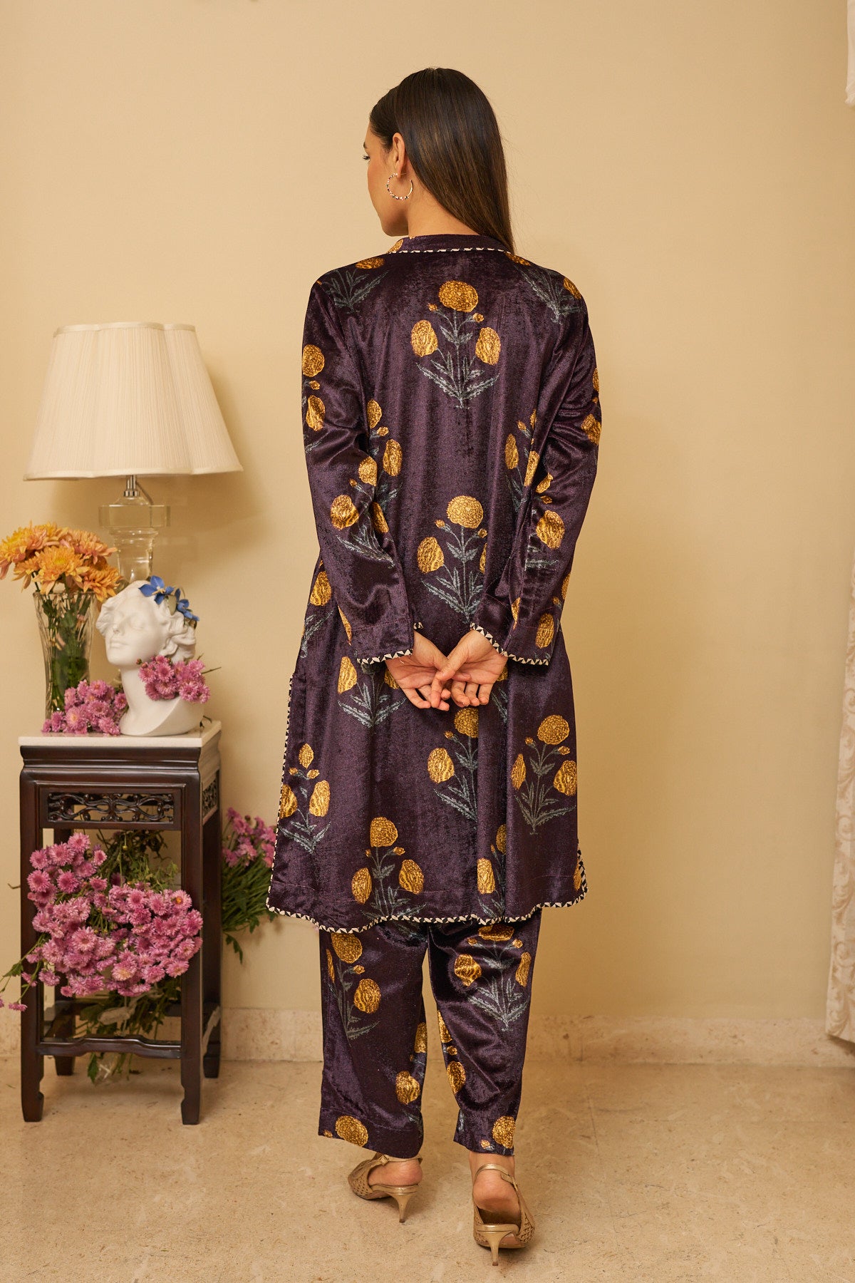 Purple Petal Kurta Set