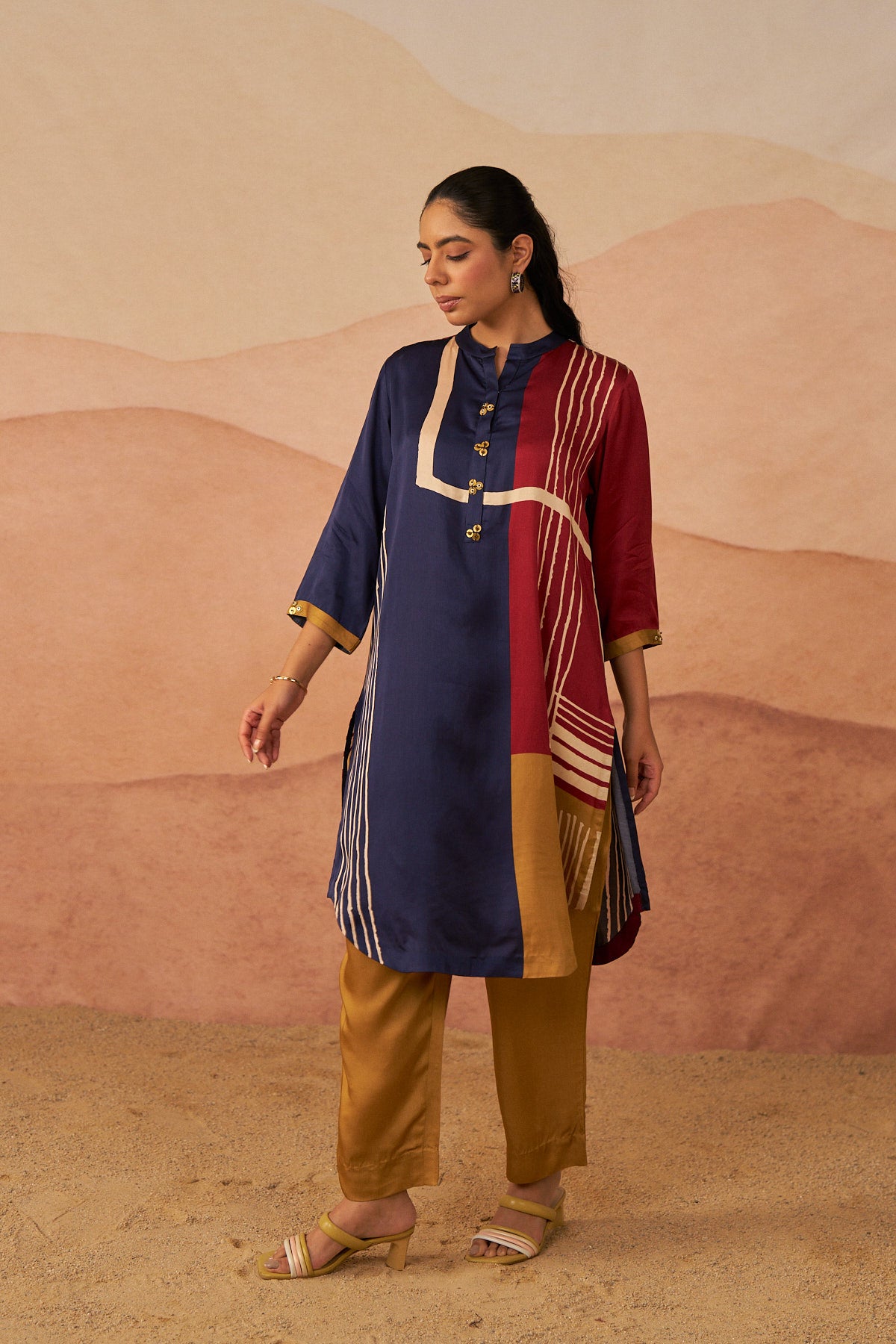 Raeth Satin abstract pathani set