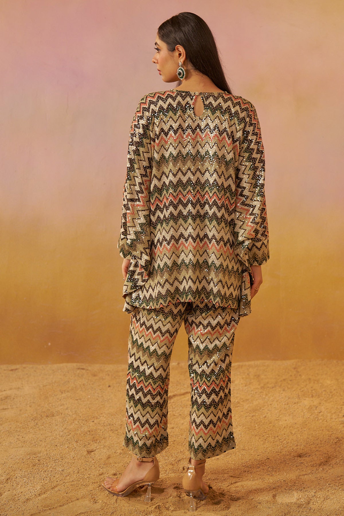 Green Missoni Batwing-Kaftan Cut Set