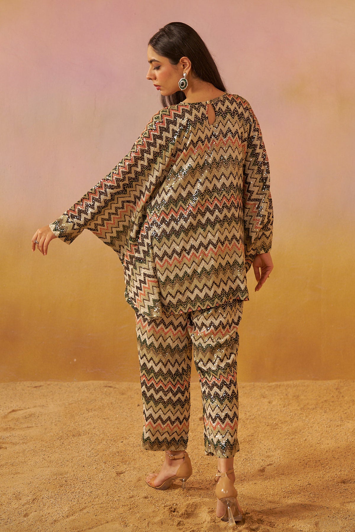 Green Missoni Batwing-Kaftan Cut Set