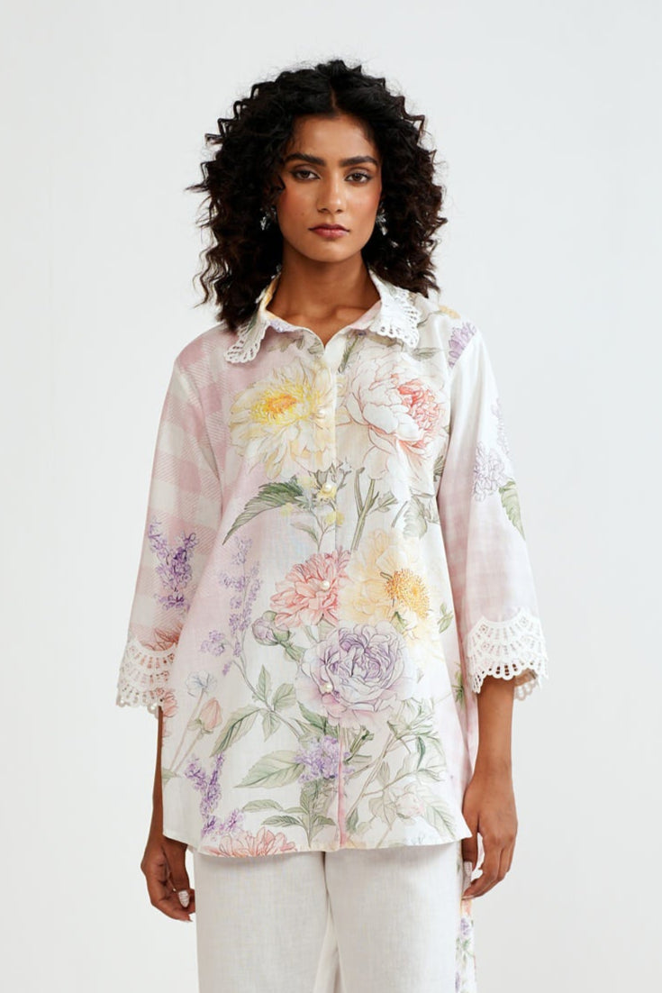 Checkered Bloom Top
