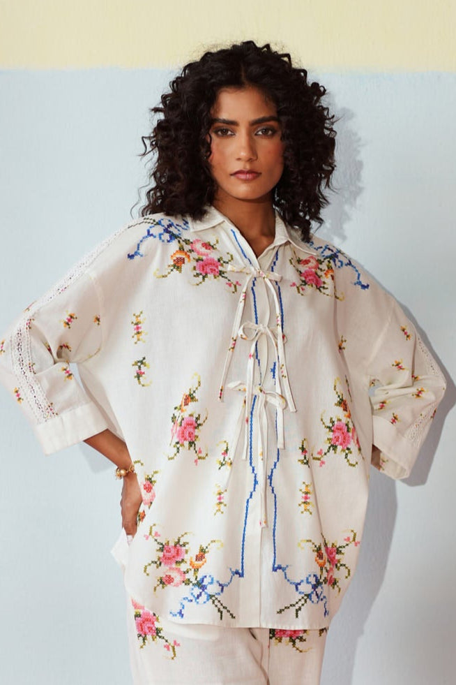 Cross Stitch Reverie Printed Top